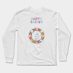 Happy Easter With Bunny Long Sleeve T-Shirt